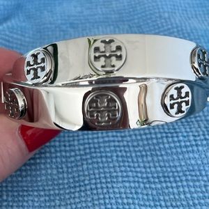 Tory Burch silver cross-cross bangle